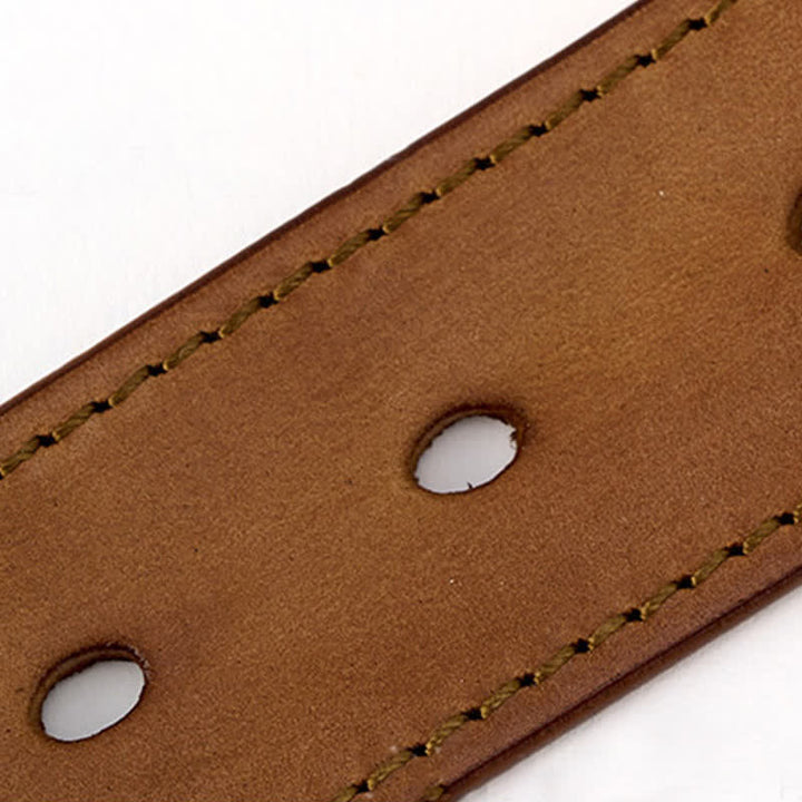 Cinturón de cuero para hombre, sencillo y con detalles de costura