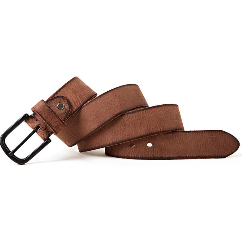 Cinturón de cuero pulido mate de estilo minimalista para hombre