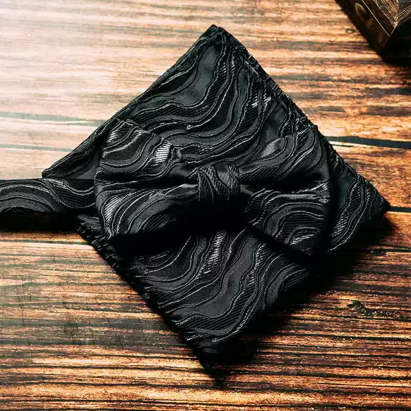 2 piezas de pañuelo y pajarita con estampado de vid tridimensional para hombre