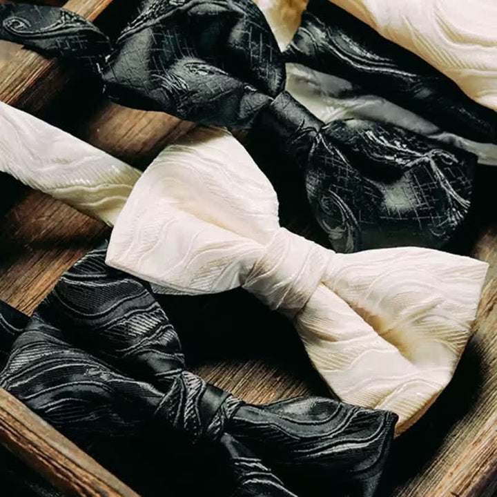 2 piezas de pañuelo y pajarita con estampado de vid tridimensional para hombre