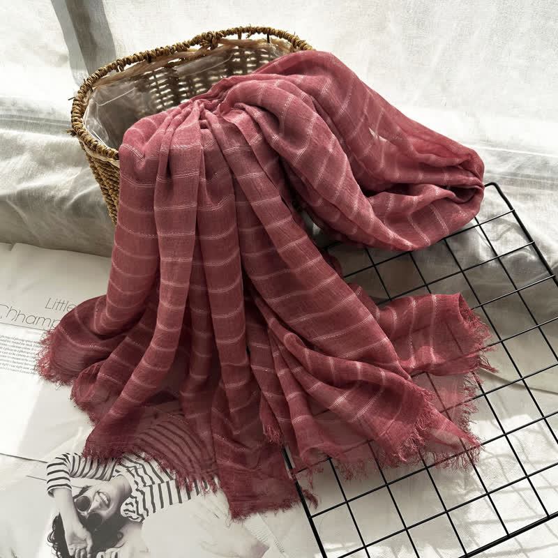 Bufanda fina para las cuatro estaciones con estampado clásico de rayas