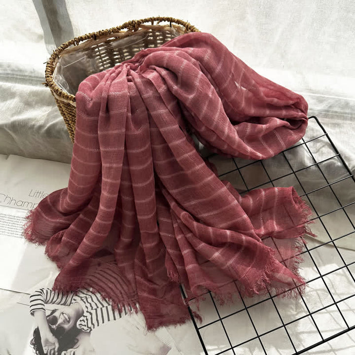 Bufanda fina para las cuatro estaciones con estampado clásico de rayas