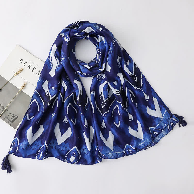 Bufanda fina con borlas estilo playero para vacaciones