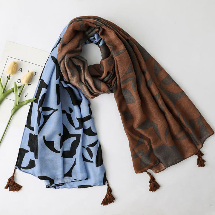 Bufanda fina con borlas estilo playero para vacaciones