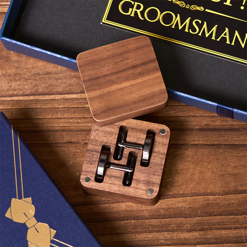 Juego de 4 piezas de corbata, puños, calcetines y traje, frasco personalizable, caja de regalo para padrinos de boda