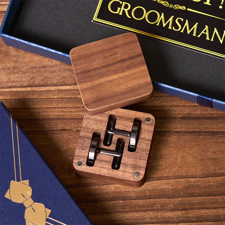 Juego de 4 piezas de corbata, puños, calcetines y traje, frasco personalizable, caja de regalo para padrinos de boda