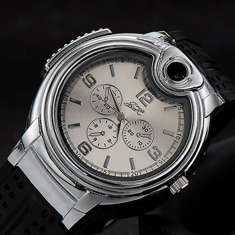 Encendedor de butano recargable de lujo con forma de reloj de pulsera