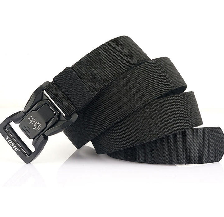 Cinturón táctico para exteriores para hombre con cintura elástica de liberación rápida