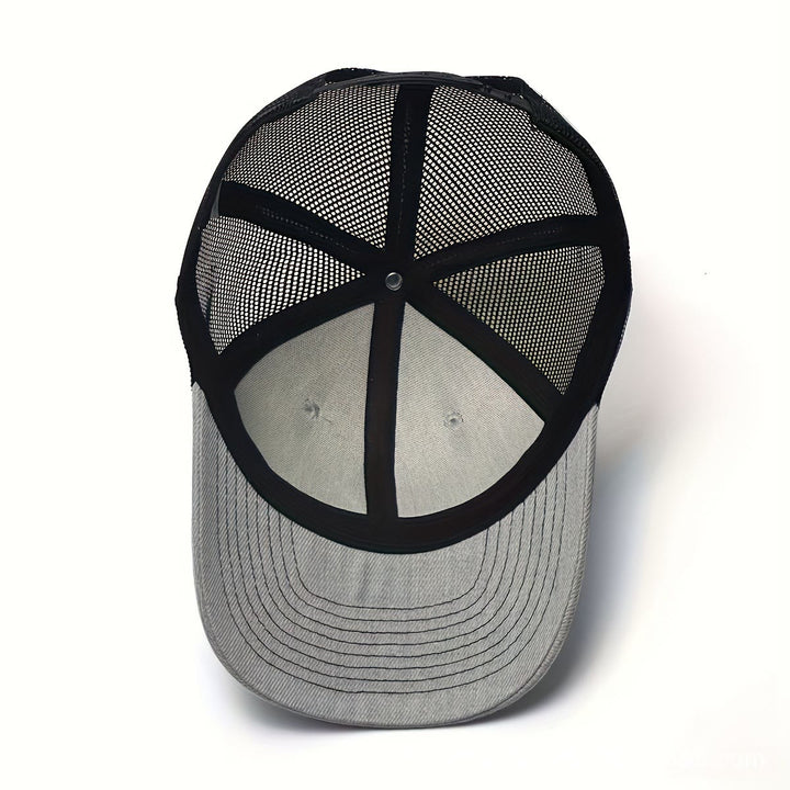 Gorra de camionero ajustable con diseño geométrico de cabeza de ciervo para hombre