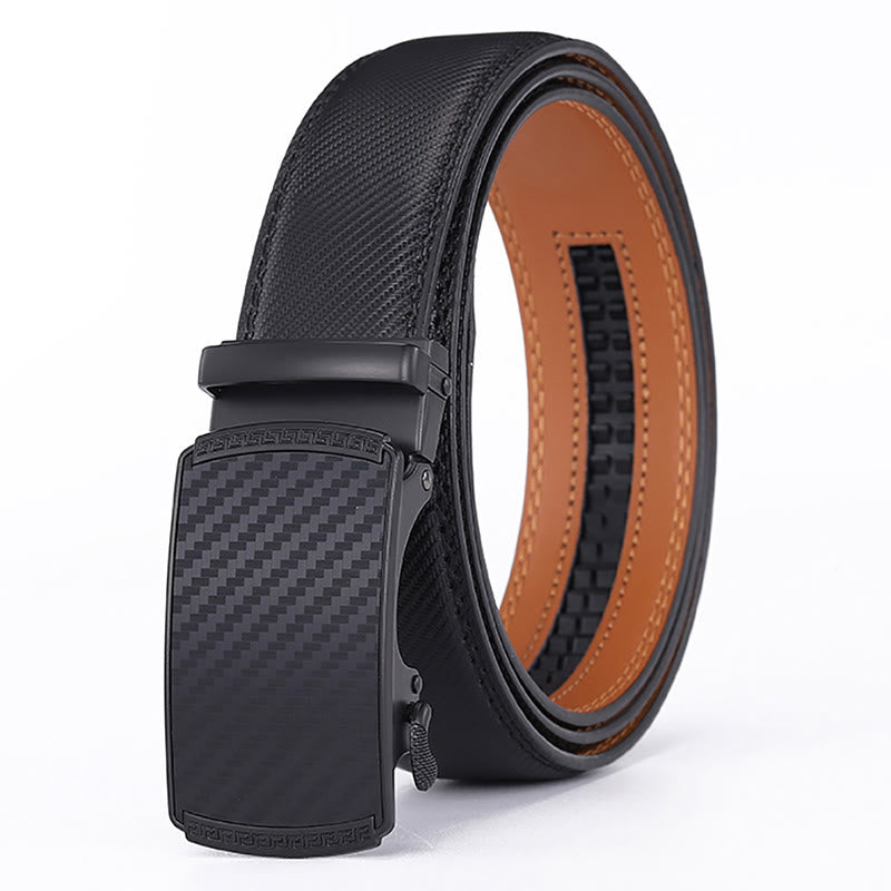 Cinturón de cuero genuino con trinquete deslizante para hombre