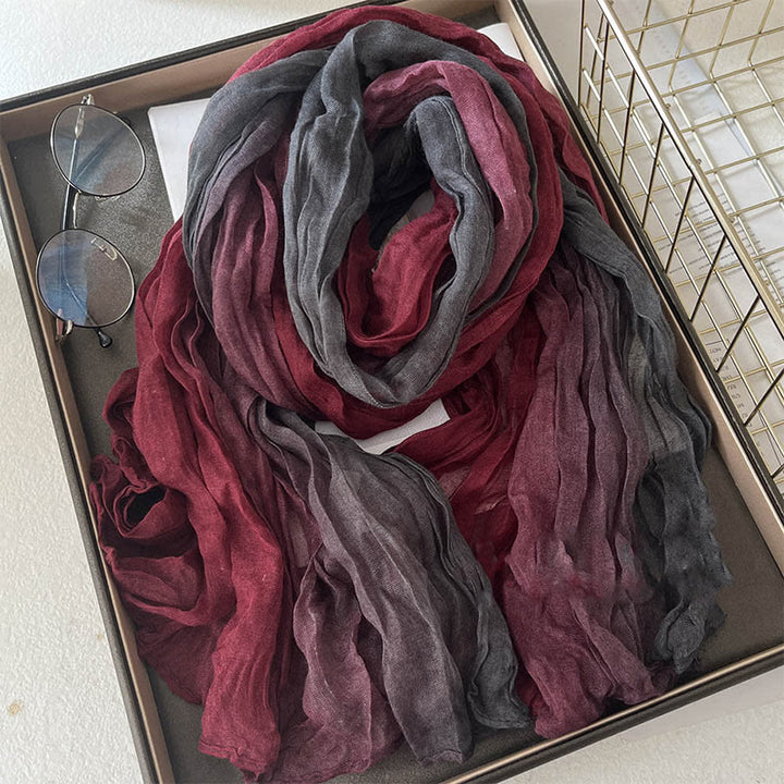Bufanda fina de color liso degradado para mujer