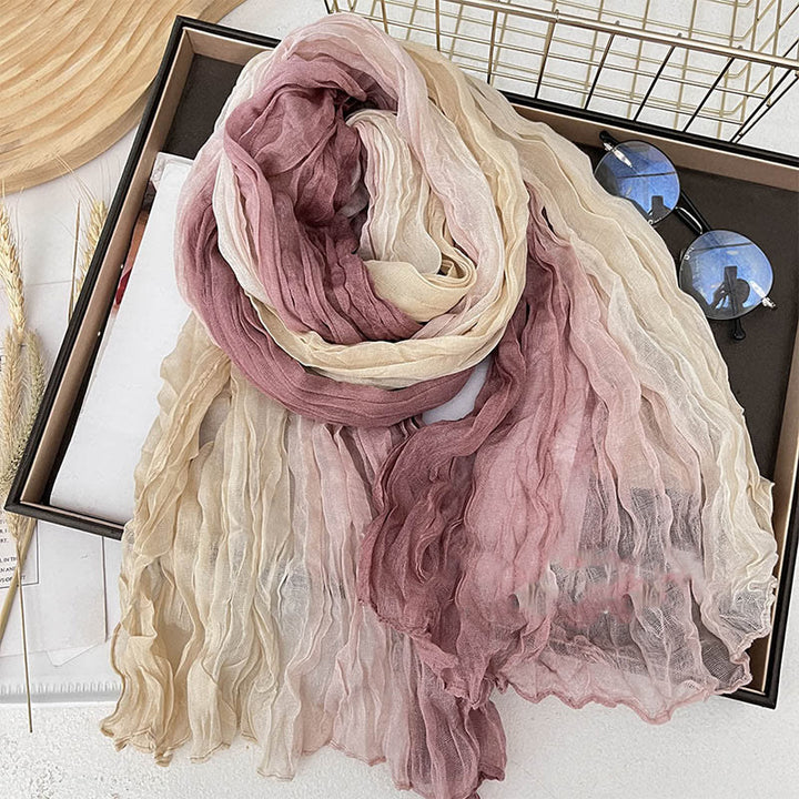 Bufanda fina de color liso degradado para mujer
