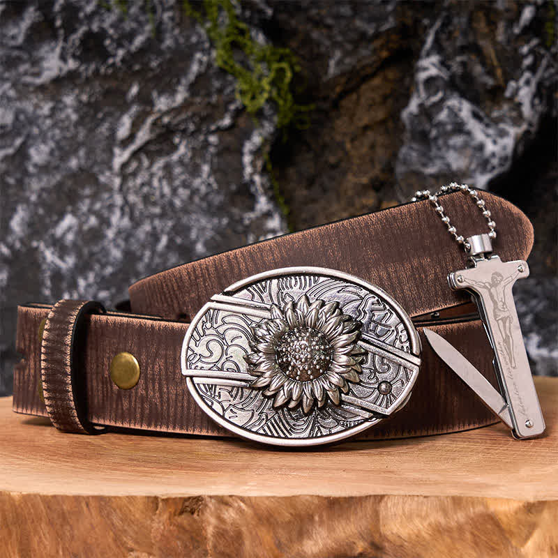 Hebilla de cinturón con cuchillo oculto y encendedor de hielo negro, con diseño de as de póker