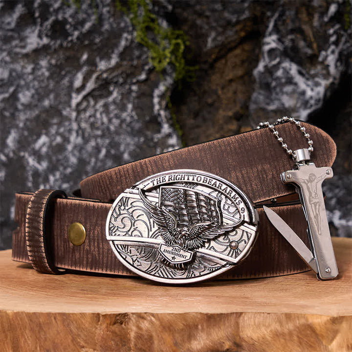 Hebilla de cinturón con cuchillo oculto y encendedor de hielo negro, con diseño de as de póker
