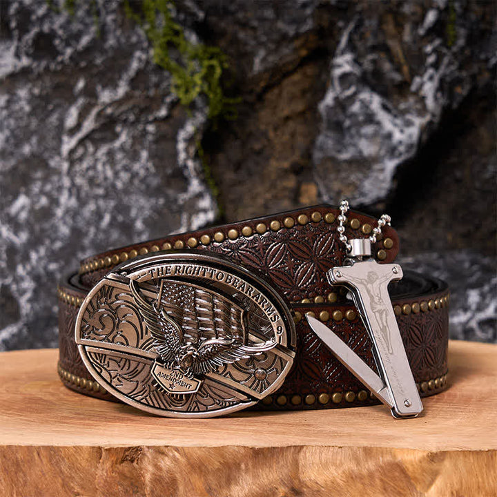 Hebilla de cinturón con cuchillo oculto y encendedor de hielo negro, con diseño de as de póker