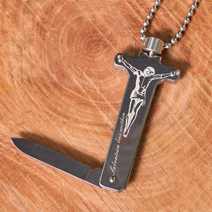 Hebilla de cinturón con cuchillo oculto y encendedor de hielo negro, con diseño de as de póker