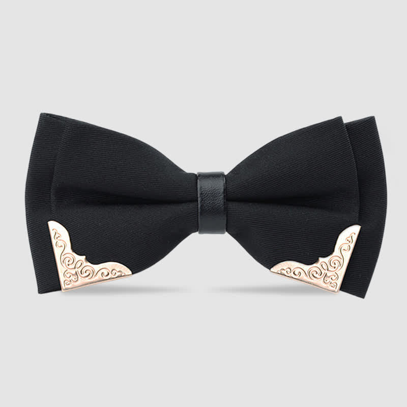 Pajarita clásica de metal dorado para hombre