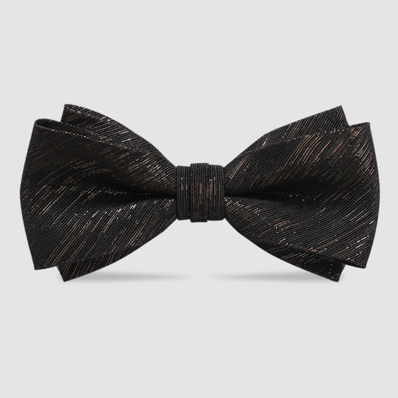 Pajarita de rayas doradas de doble capa para hombre