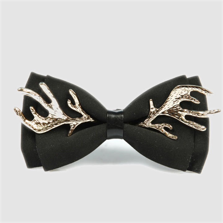 Pajarita con decoración de cuernos de ciervo de metal para hombre