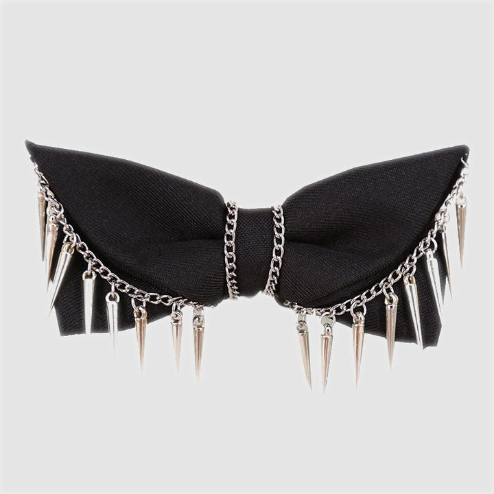 Pajarita con borlas y remaches de estilo punk para hombre