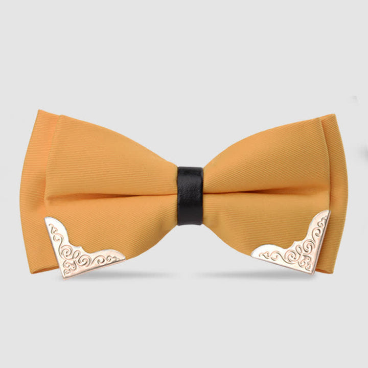 Pajarita clásica de metal dorado para hombre