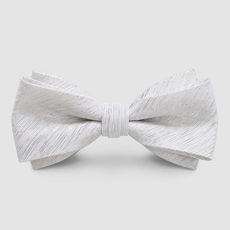 Pajarita de rayas doradas de doble capa para hombre