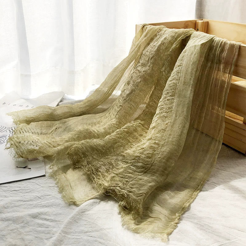 Bufanda fina estilo chal ligero de color sólido retro para mujer