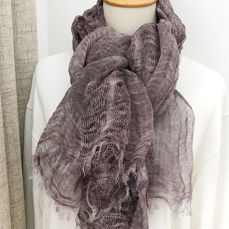 Bufanda fina estilo chal ligero de color sólido retro para mujer