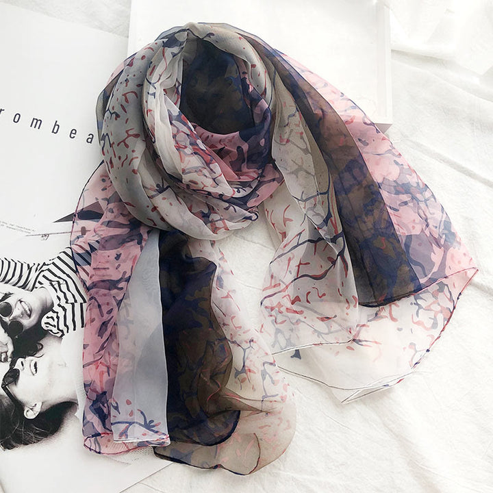 Bufanda fina y ligera con estampado playero de verano para mujer
