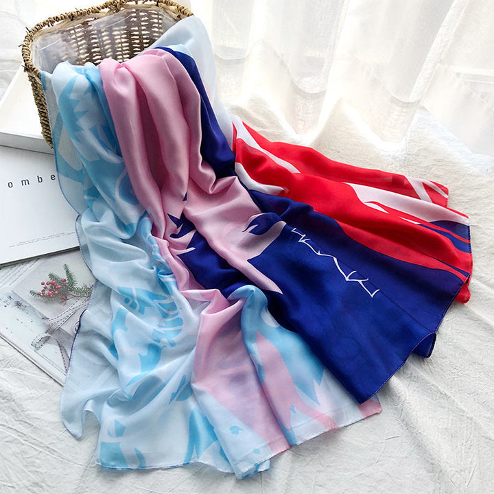 Bufanda fina y ligera con estampado playero de verano para mujer