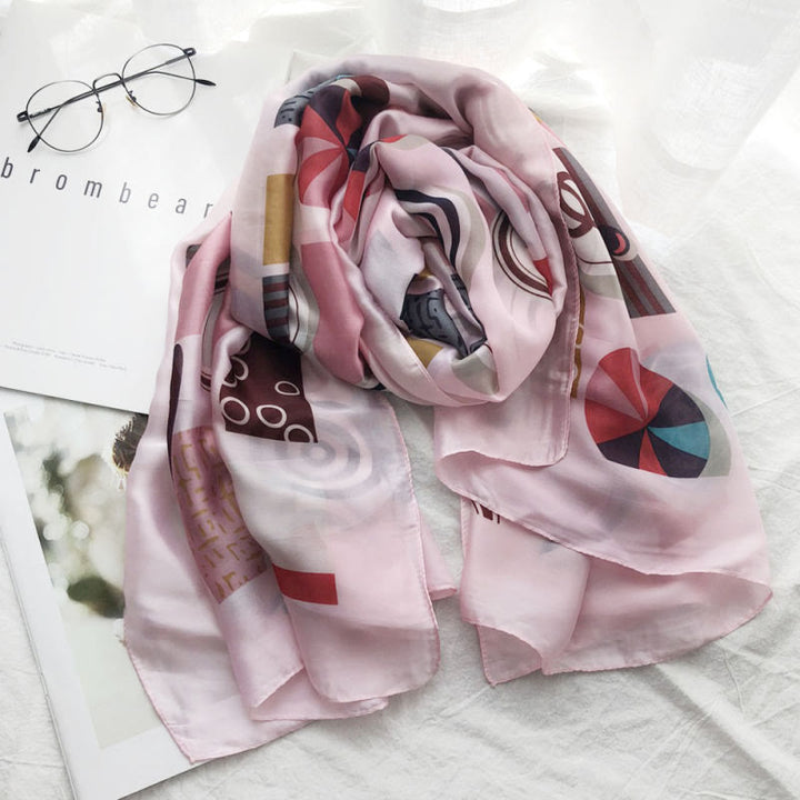Bufanda fina y ligera con estampado playero de verano para mujer