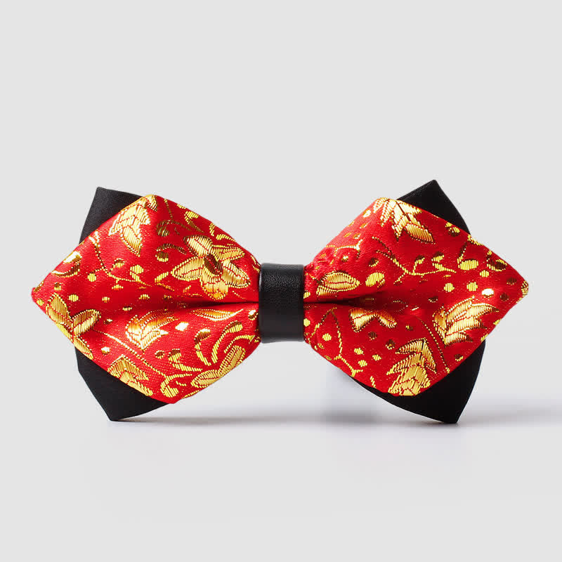 Pajarita con estampado de cachemira en tono dorado para hombre