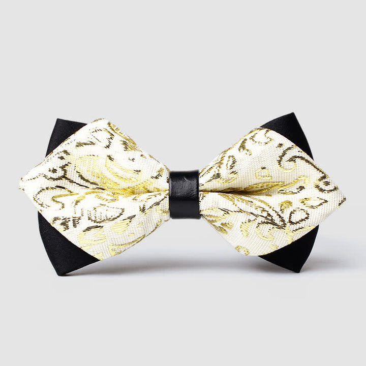 Pajarita con estampado de cachemira en tono dorado para hombre