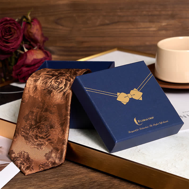 Corbata de bolsillo clásica con flores de peonía peruana para hombre