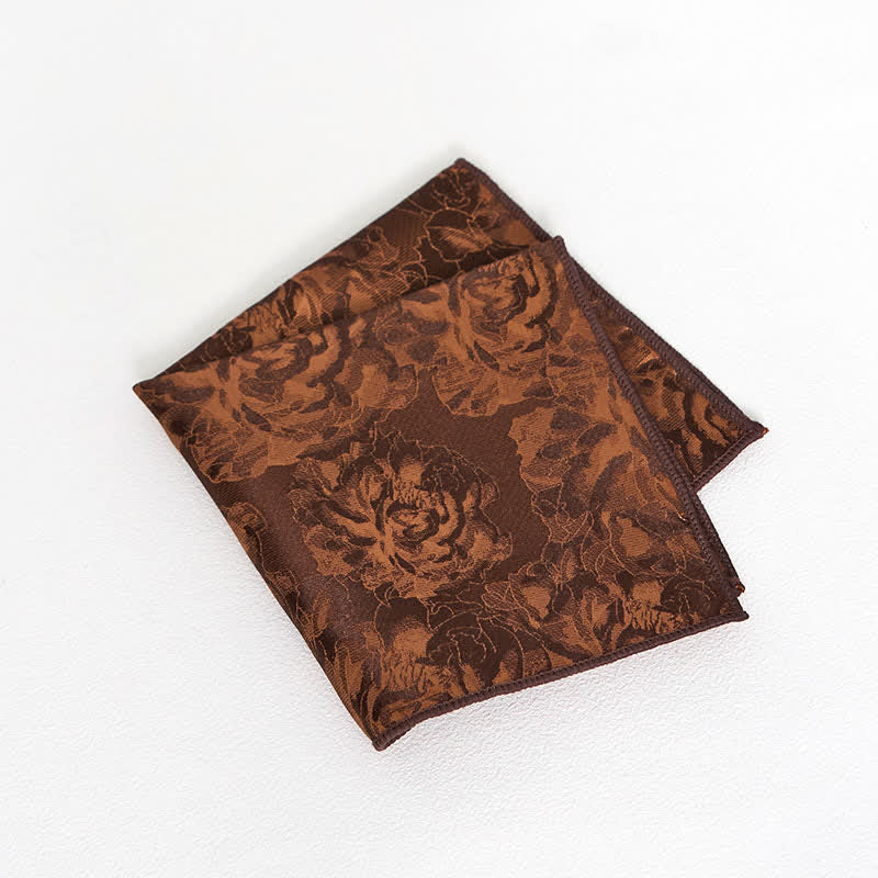 Corbata de bolsillo clásica con flores de peonía peruana para hombre