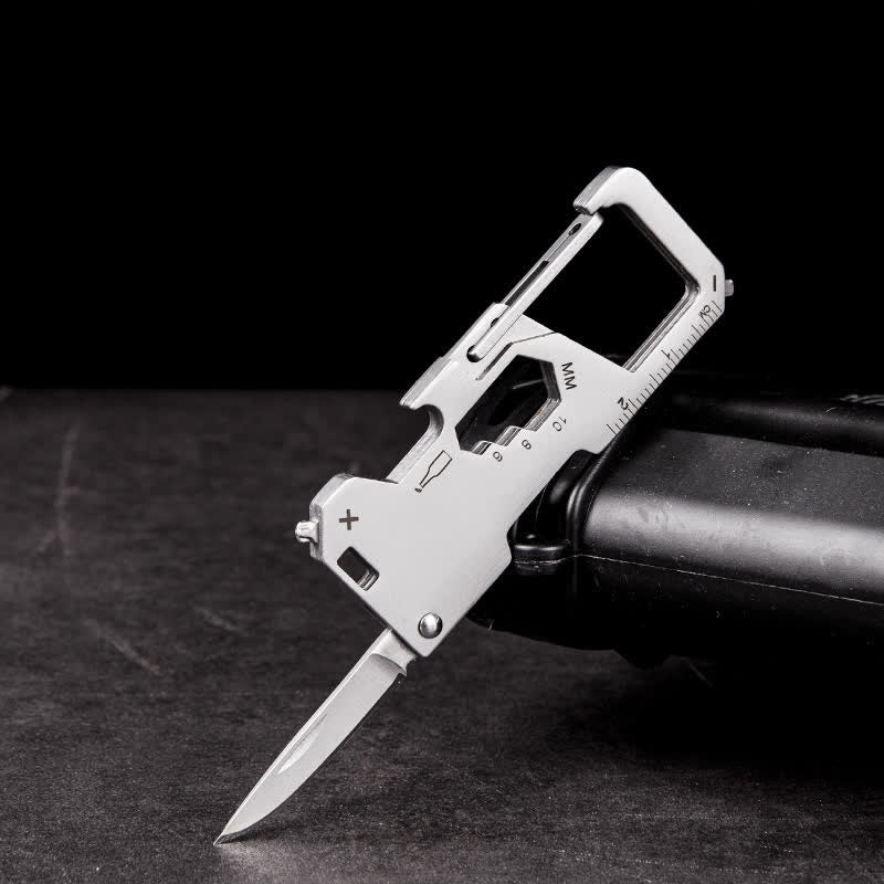 Minicuchillo plegable EDC 6 en 1 para exteriores, herramienta portátil, llavero