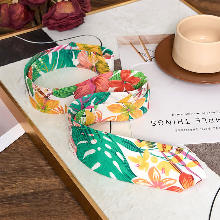 Corbata ajustada de algodón con estampado floral para hombre