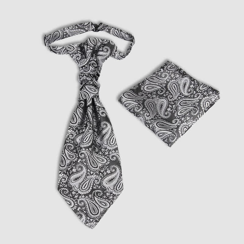 2 pañuelos de bolsillo para hombre con nudo arrugado y estampado de cachemira preatado