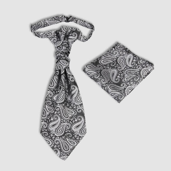 2 pañuelos de bolsillo para hombre con nudo arrugado y estampado de cachemira preatado