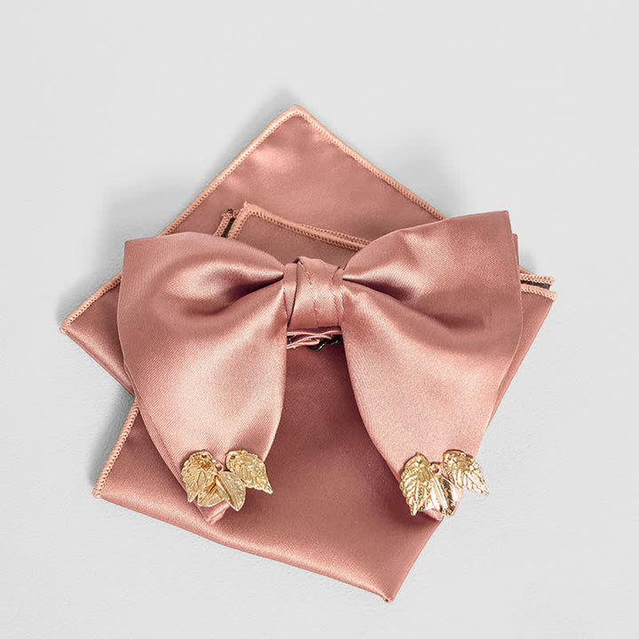 Pañuelo de bolsillo extragrande con hojas y doble capa para hombre