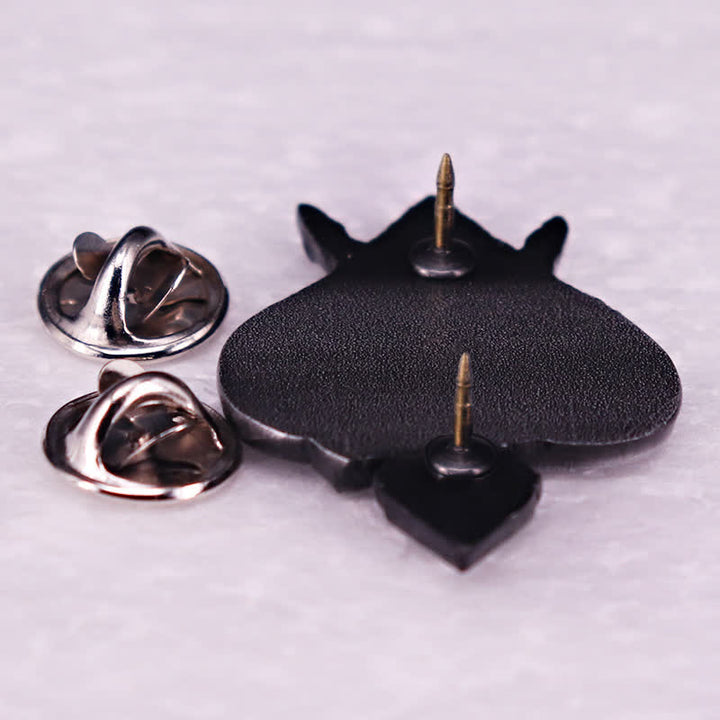 Broche de as de picas, calavera, esqueleto, mano del diablo, cuernos