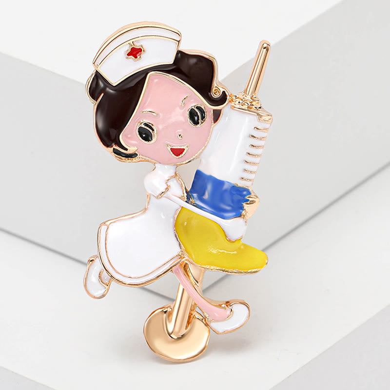 Broche de esmalte de enfermera con corte médico para regalo de enfermera
