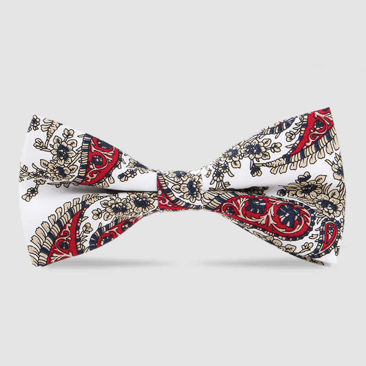 Pajarita de algodón con estampado floral de bosque para hombre