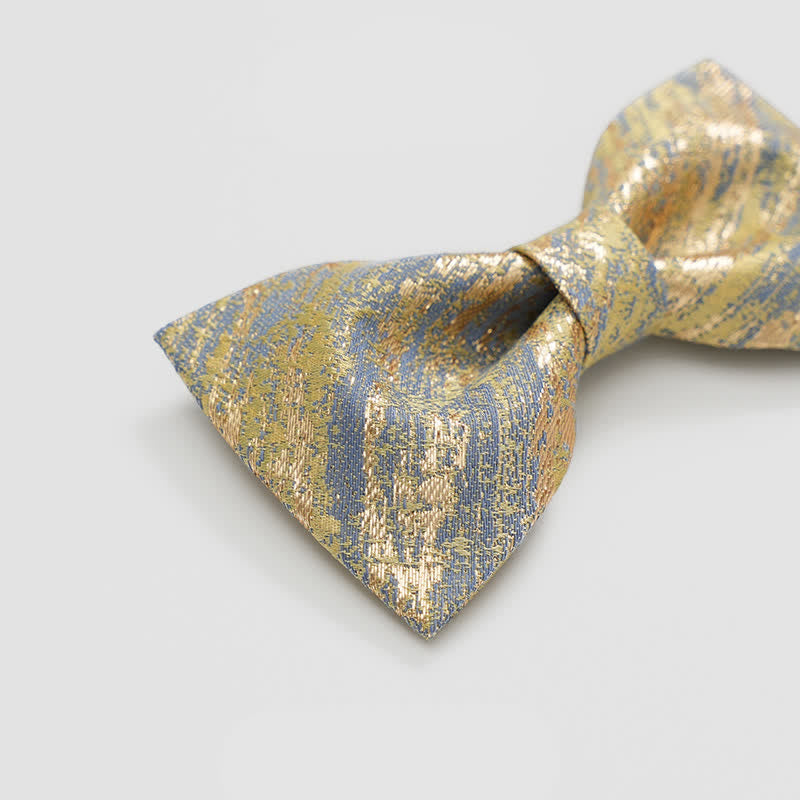 Pajarita clásica de esmoquin con purpurina dorada para hombre
