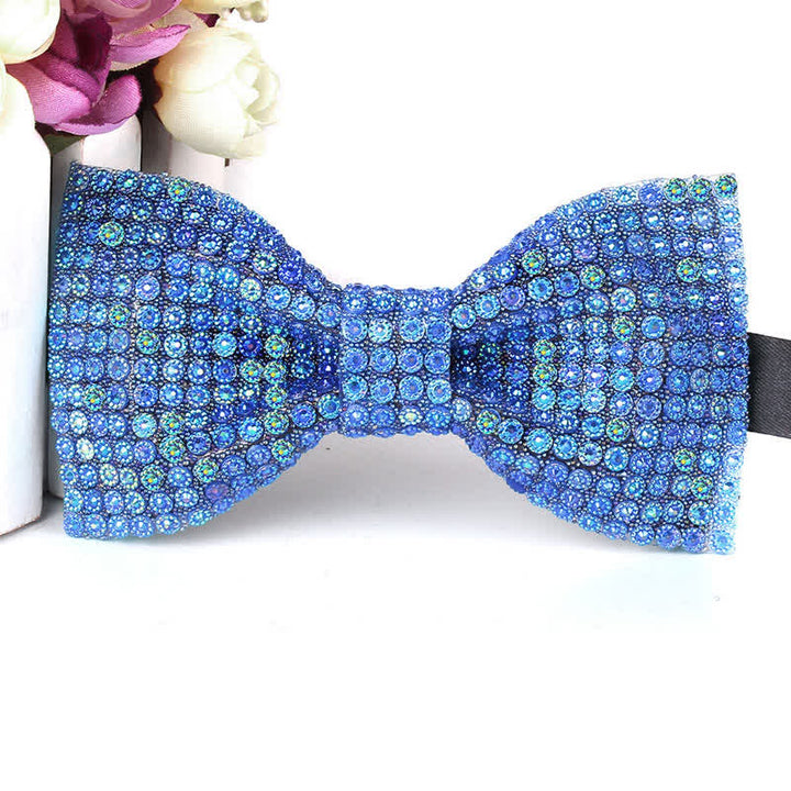 Pajarita de fiesta lujosa con brillantes diamantes de imitación para hombre