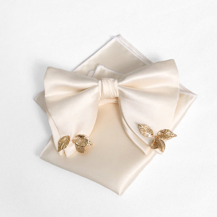 Pañuelo de bolsillo extragrande con hojas y doble capa para hombre