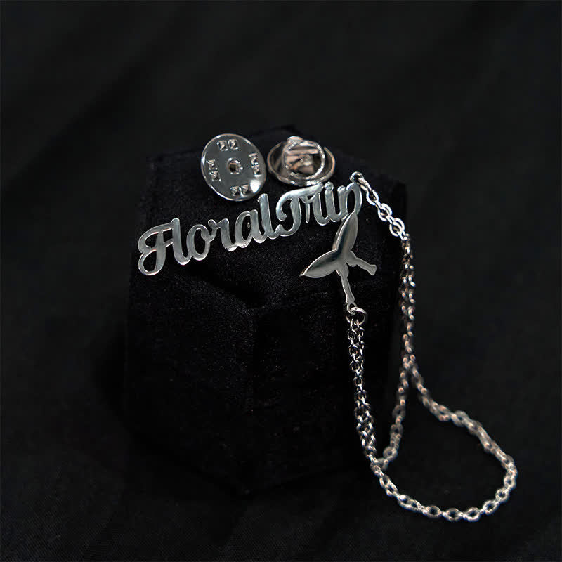 Broche de letra personalizado de moda con borlas de cadena