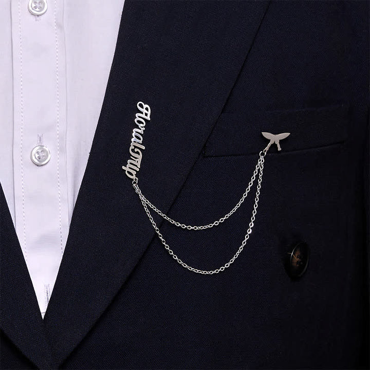 Broche de letra personalizado de moda con borlas de cadena