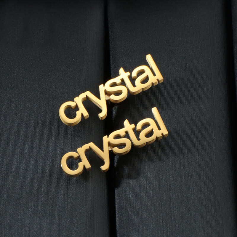 Un par de gemelos con broche personalizado de oro con tu nombre