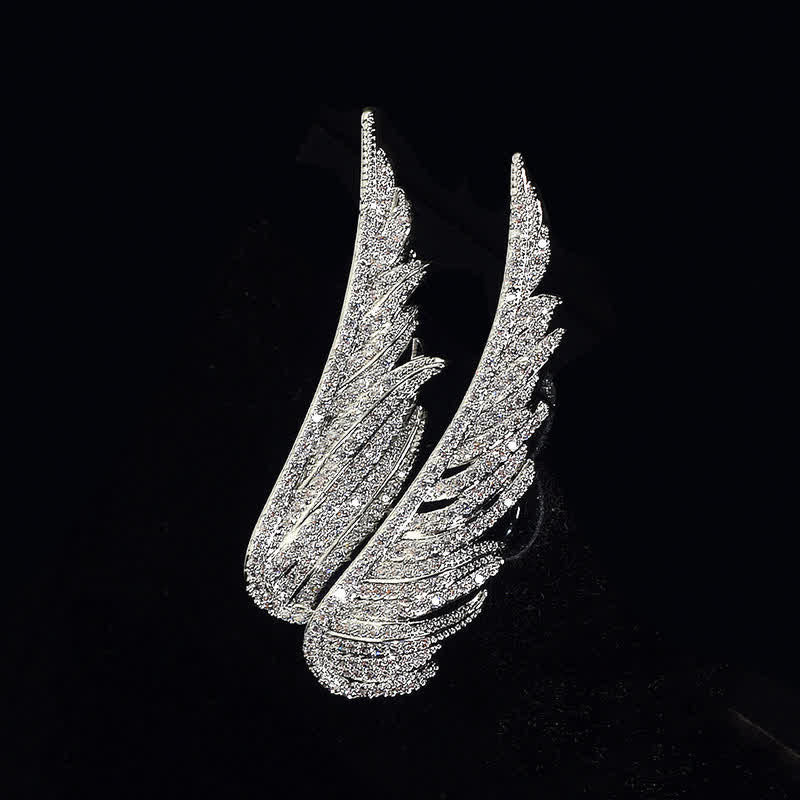 Broche de alas de ángel con plumas para mujer